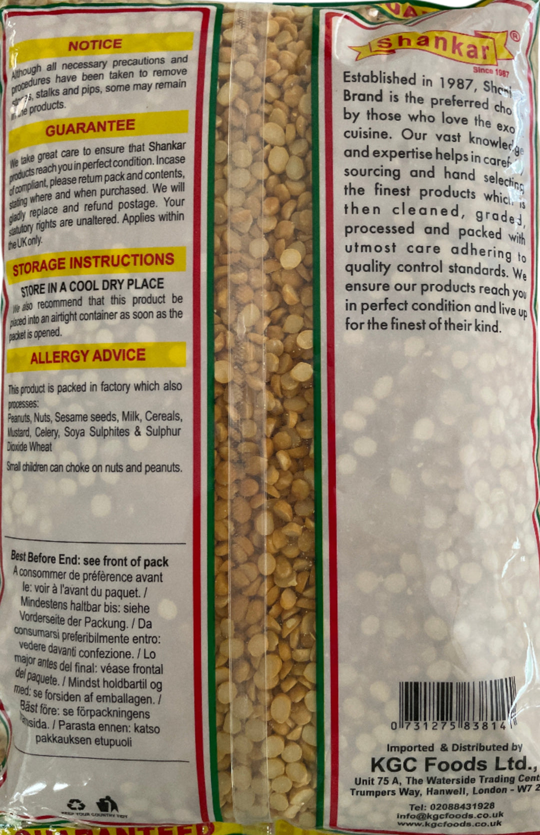 Shankar Lentils Chana Dall 2Kg - ExoticEstore