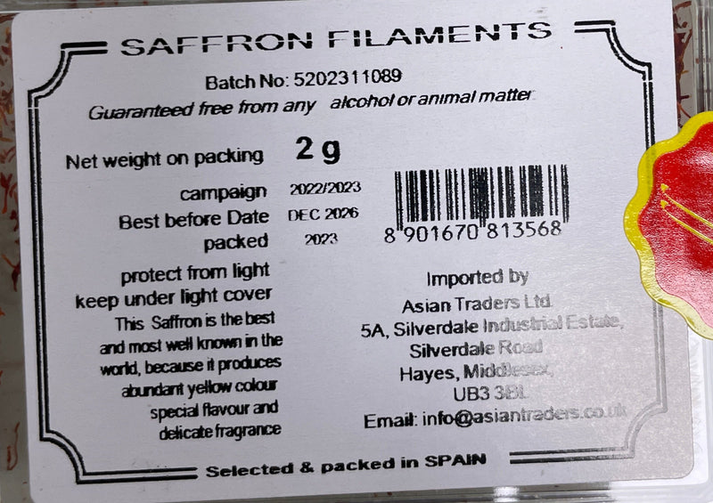 Saras Saffron 2g