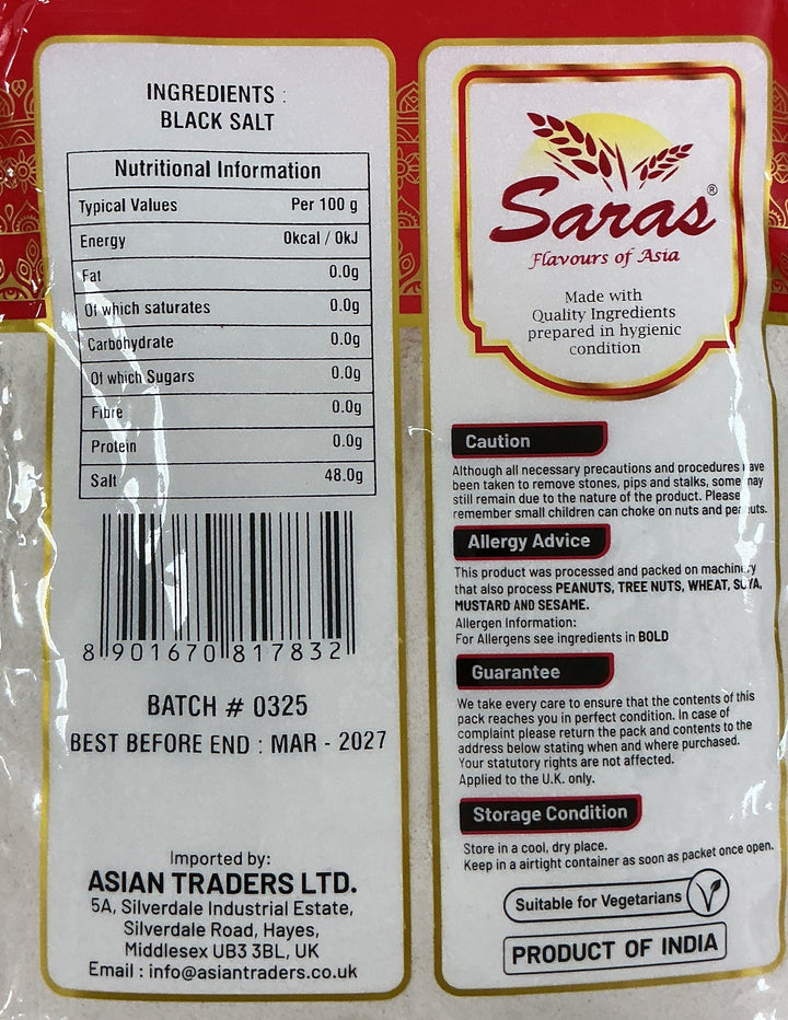 Saras Black Salt Powder 400g