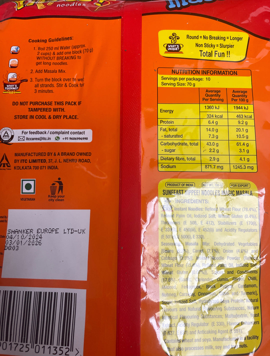 Yippee Noodles Magic Masala 10pk 700g