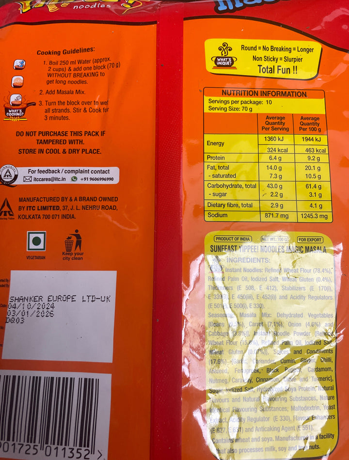 Yippee Noodles Magic Masala 10pk 700g