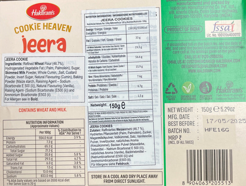 Haldirams Cookie Heaven Jeera 150g