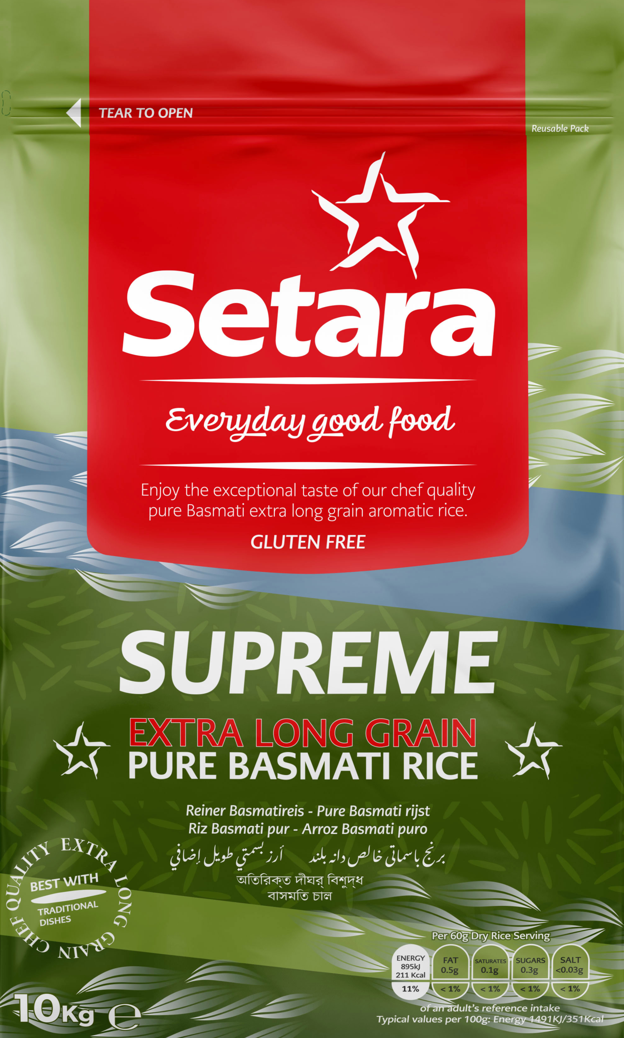 Setara Rice Basmati Supreme Extra Long Gluten Free 10Kg – ExoticEstore