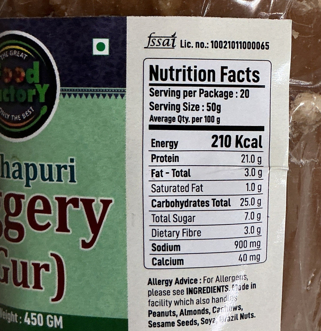 Food Factory Kolhapuri Jaggery Gur 450g