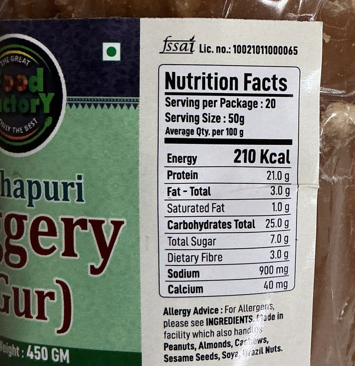 Food Factory Kolhapuri Jaggery Gur 450g