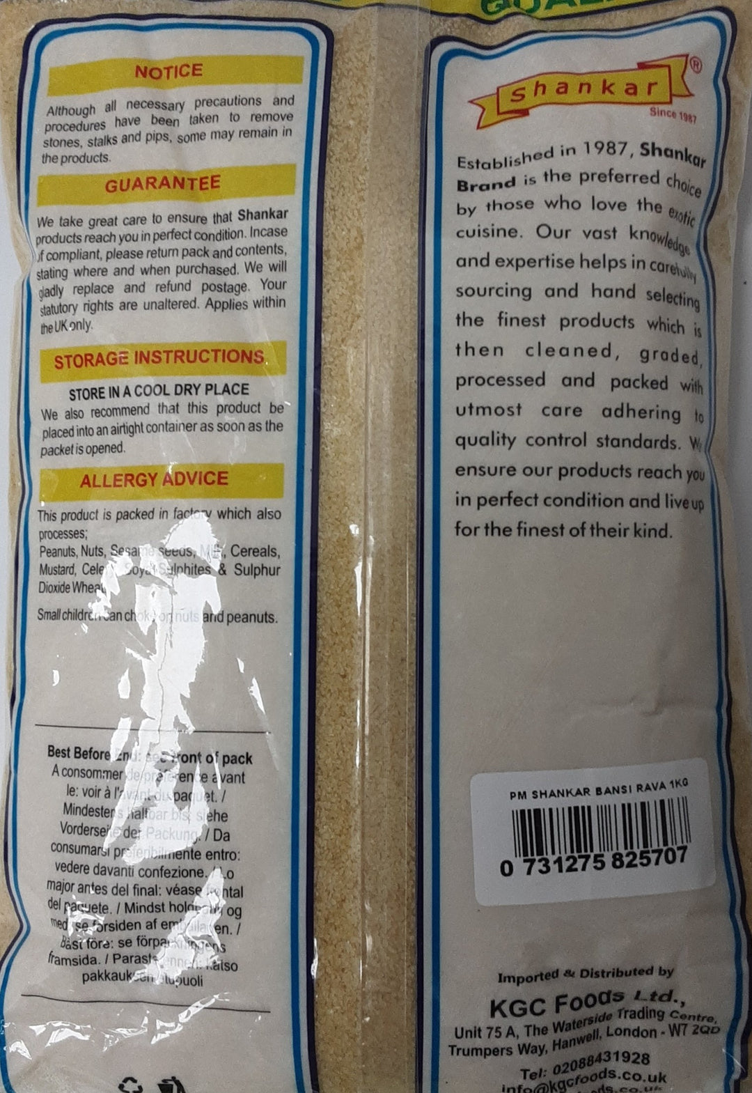Shankar Semolina Sooji Bansi Rava 1Kg