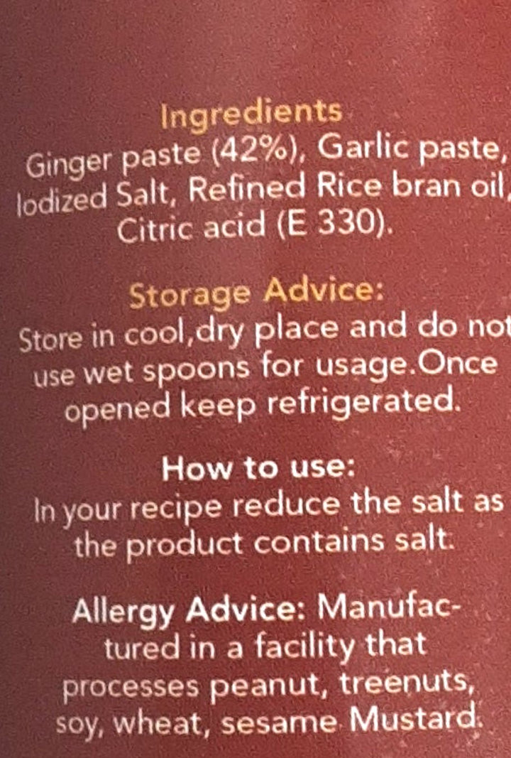 Telugu Foods Paste Ginger Garlic 300g