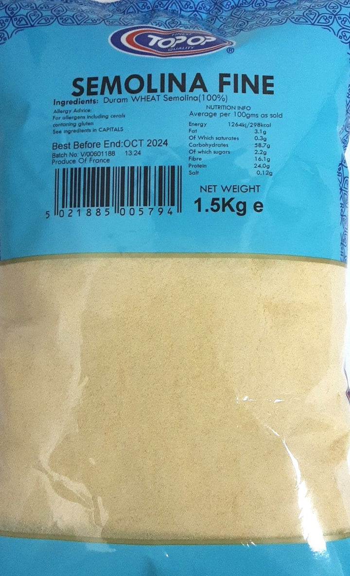 Top Op Semolina Sooji Fine 1.5Kg