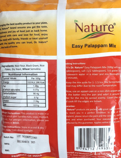 Dr Nature Traditional Easy Palappam Mix 1Kg