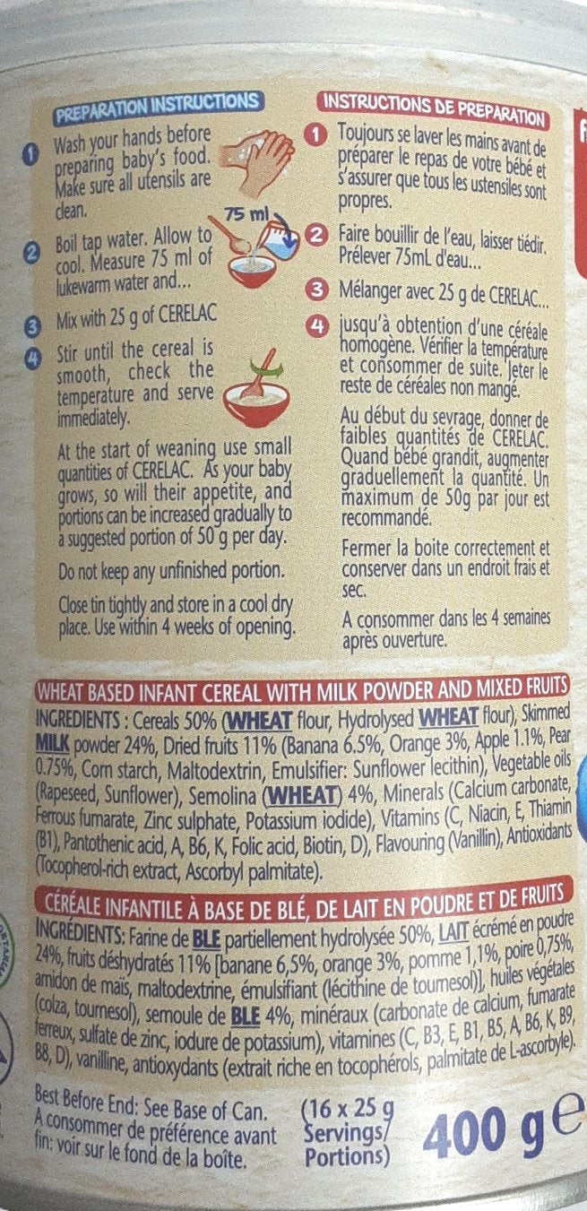 Nestle Cerelac Mixed Fruits &amp; Wheat 400g