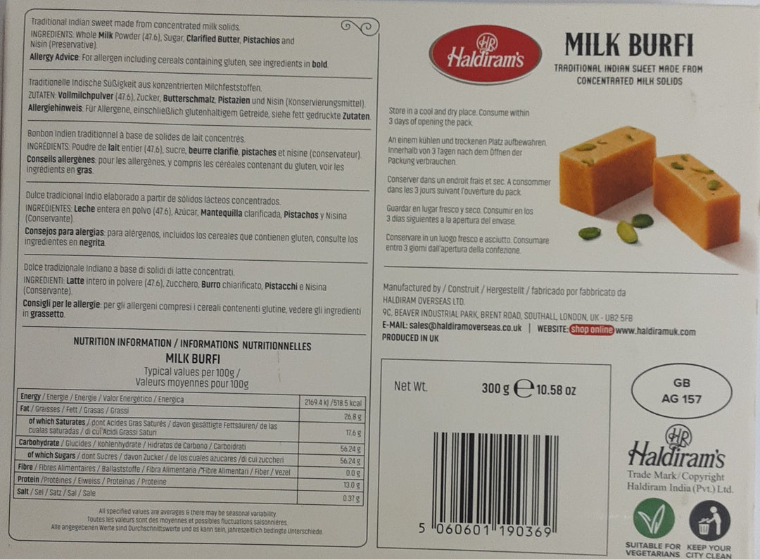 Haldirams Sweets Milk Burfi 300g