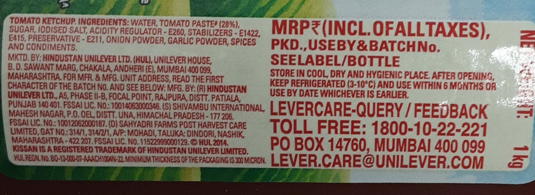 Kissan Fresh Tomato Ketchup 500g