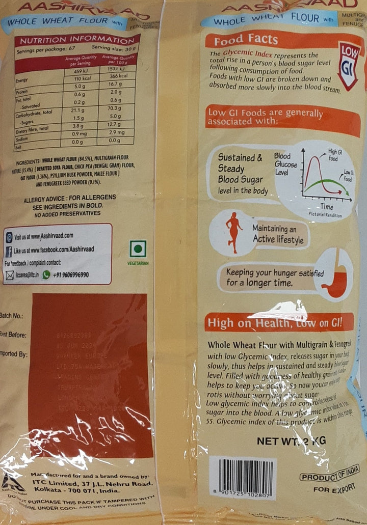 Aashirvaad Atta Whole Wheat with Multigrain & Fenugreek 2Kg