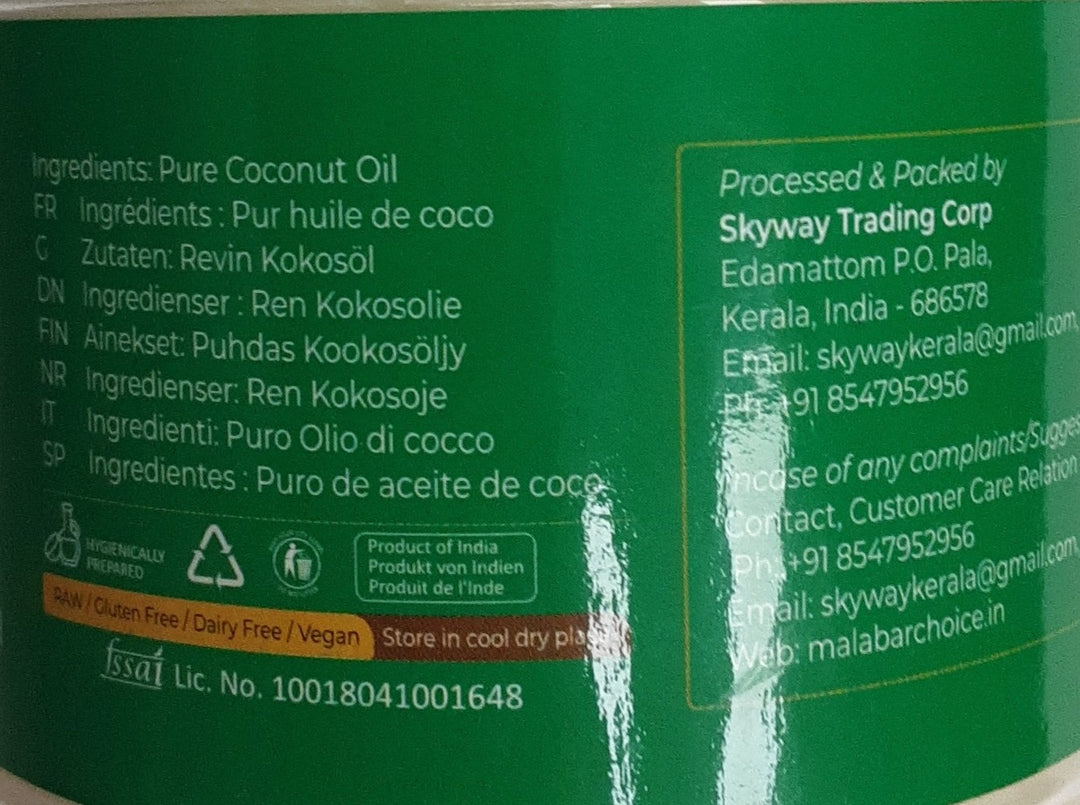 Malabar Choice Cooking Oil 100% Natural Coconut 500ml