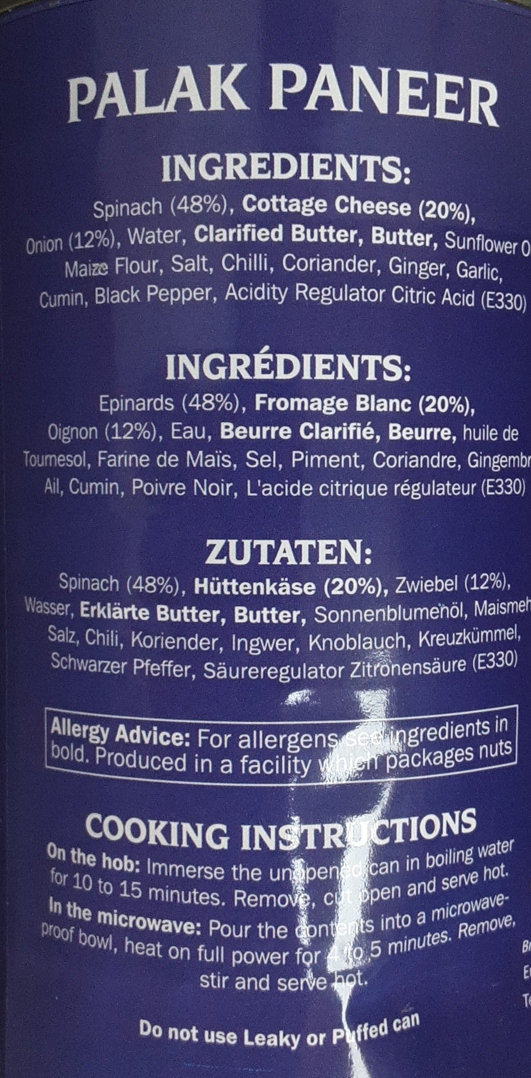 Heera Ready To Eat Palak Paneer 450g BBE DEC/2025