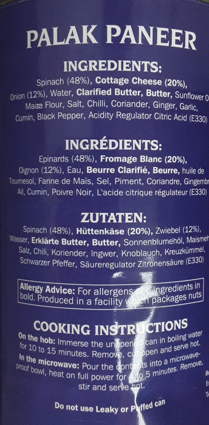 Heera Ready To Eat Palak Paneer 450g BBE DEC/2025