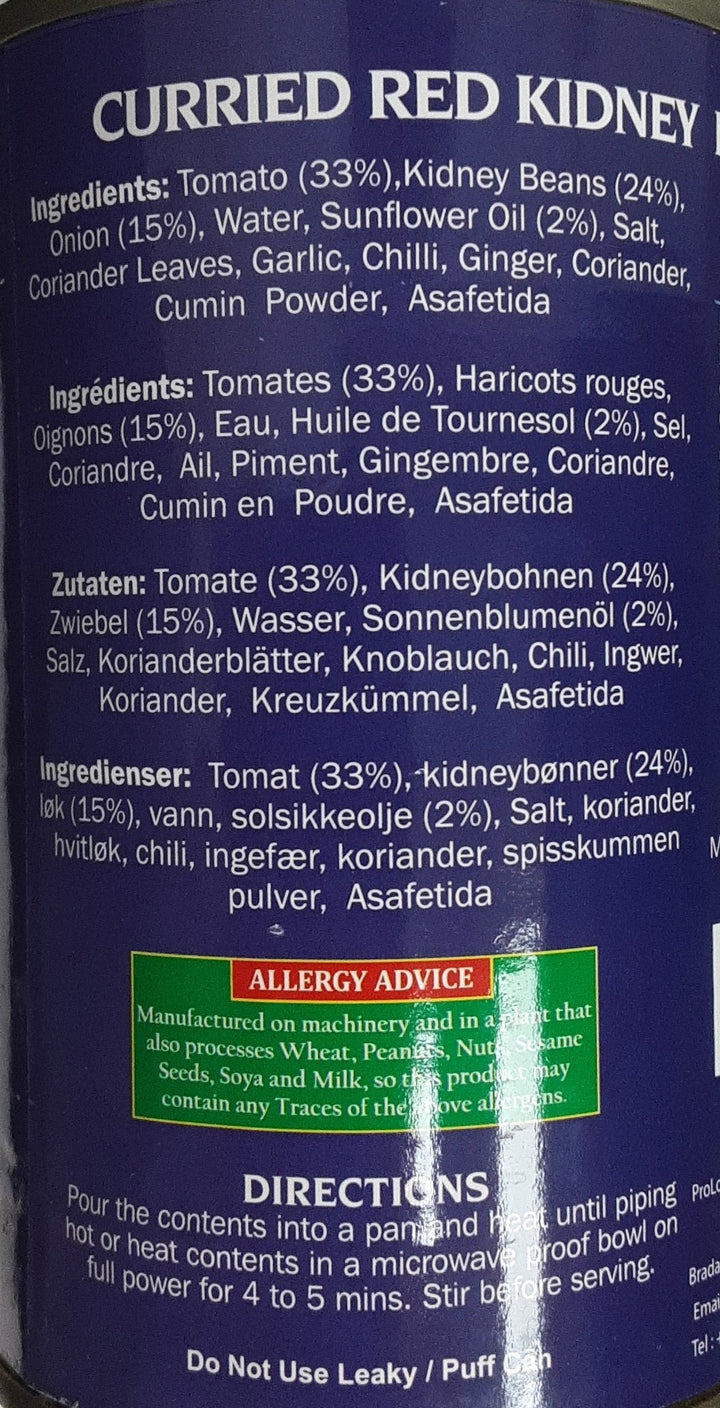 Heera Ready To Eat Curried Red Kidney Beans 450g BBE DEC/2025