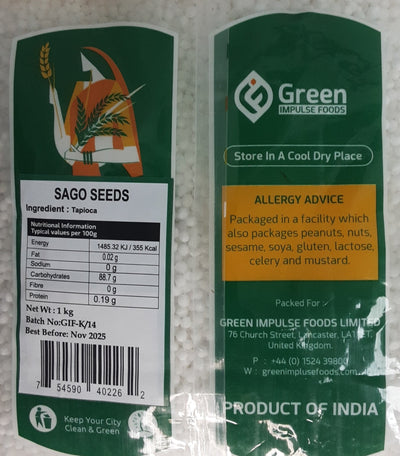 Green Impulse Foods Sago Seeds 1Kg