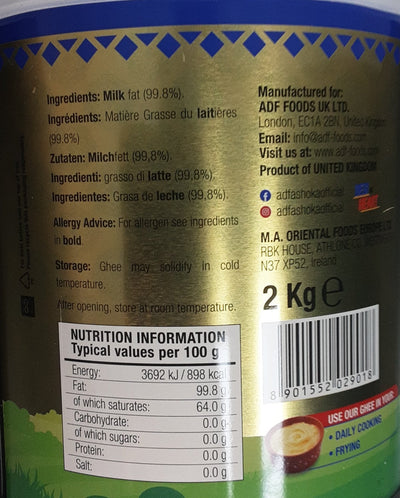 Ashoka Pure Cow Ghee 2Kg 2 x 1kg