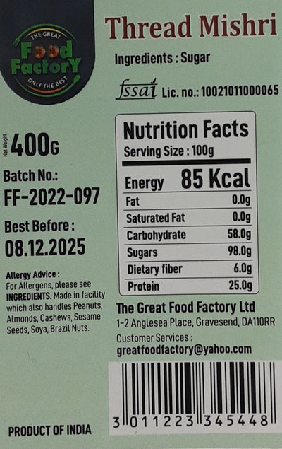 Food Factory Thread Mishri 400g