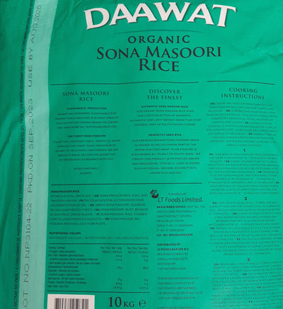 Daawat Sona  Masoori Rice Organic 10kg