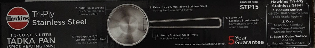 Hawkins Stainless Steel Tadka Pan 1.5 Cups