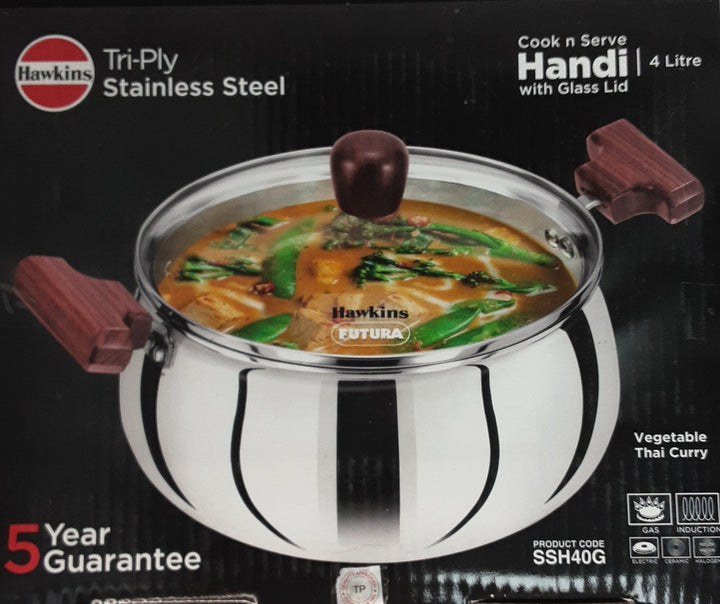 Hawkins Stainless Steel Handi 4Litre