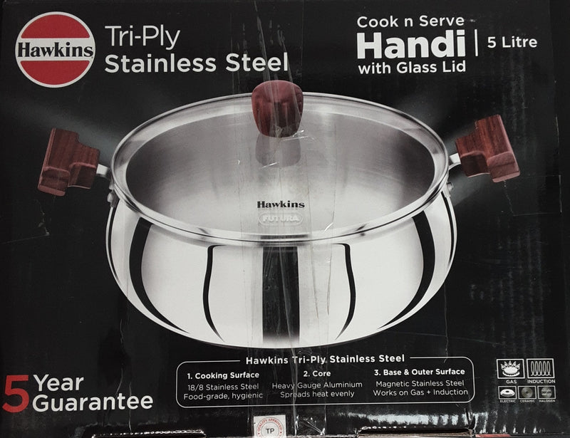 Hawkins Stainless Steel Handi 5Litre