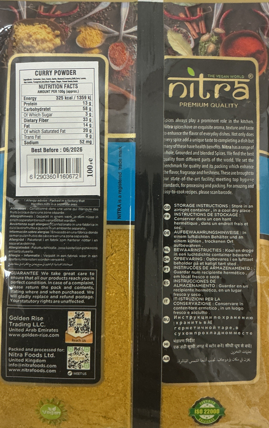 Nitra Spices Curry Powder Hot 100g Mix & Match Any 3 for £1.98 - ExoticEstore