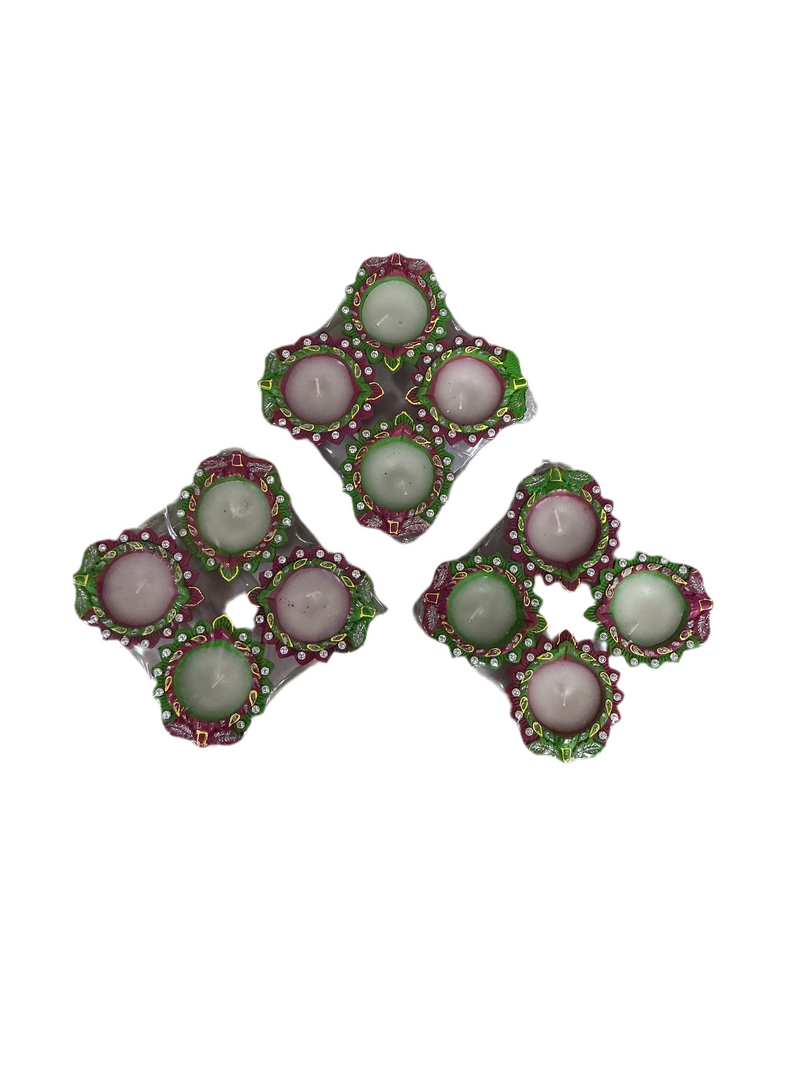 Diwali Designer Clay Diyas With Wax 12 Pack C13