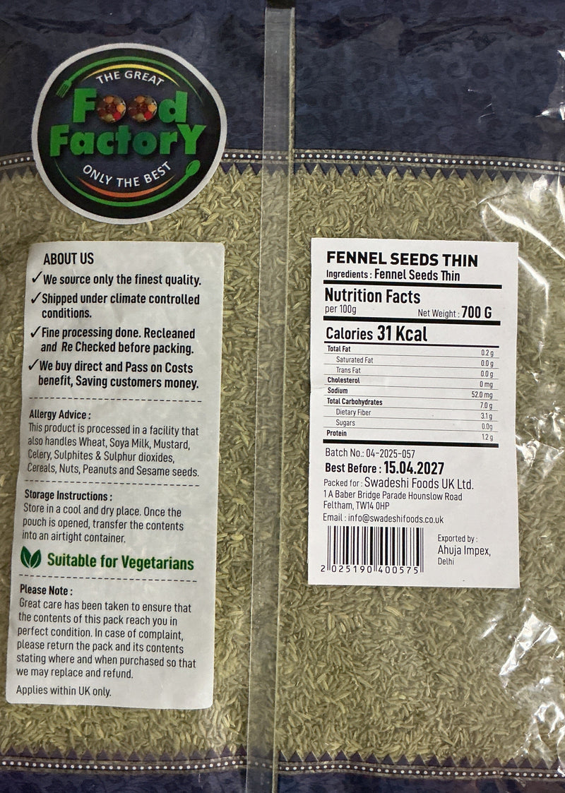 Food Factory Fennel Seeds 700g