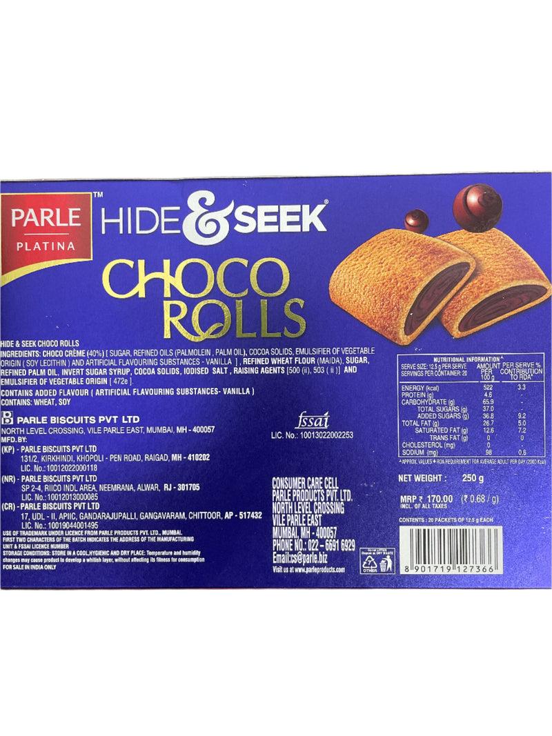 Parle Hide & Seek Festive Pack Choco Rolls 250g