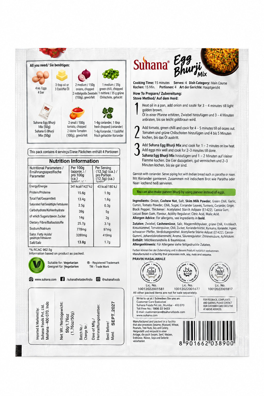 Suhana Masala Spice Mix Egg Burji 50g