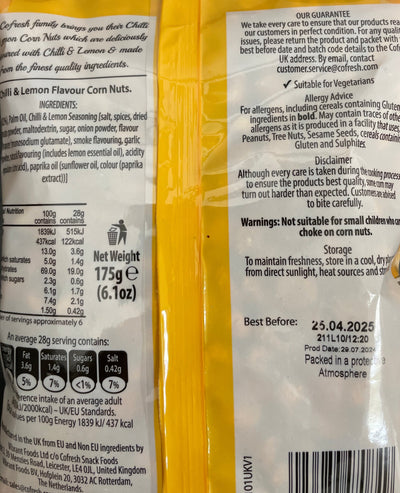 Cofresh Chilli & Lemon Corn Nuts 175g