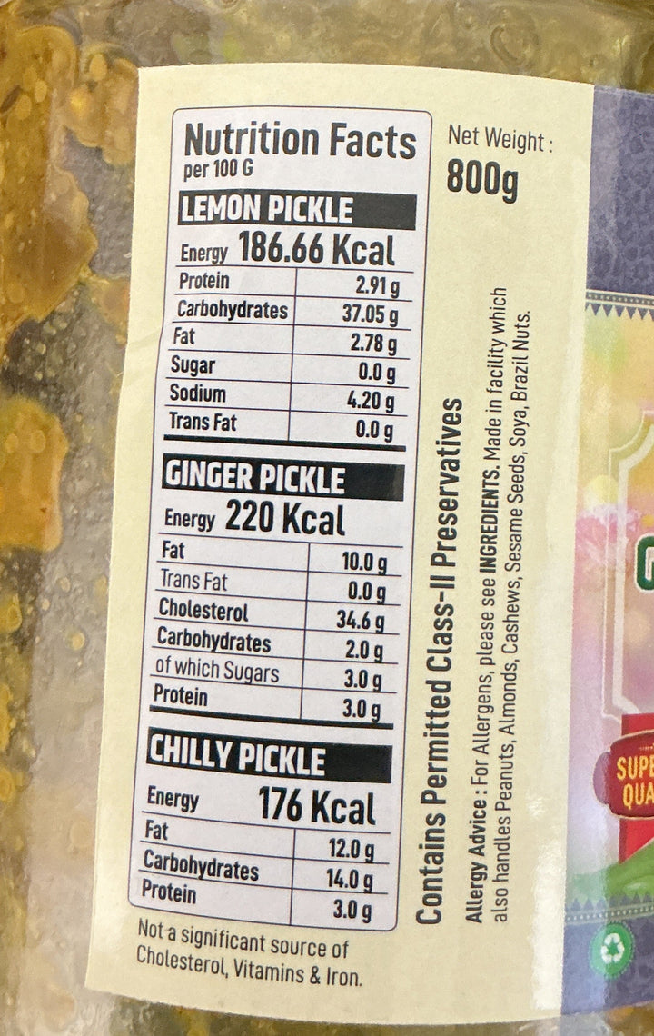 Food Factory Pickle Lime, Ginger & Green Chilli 800g - ExoticEstore