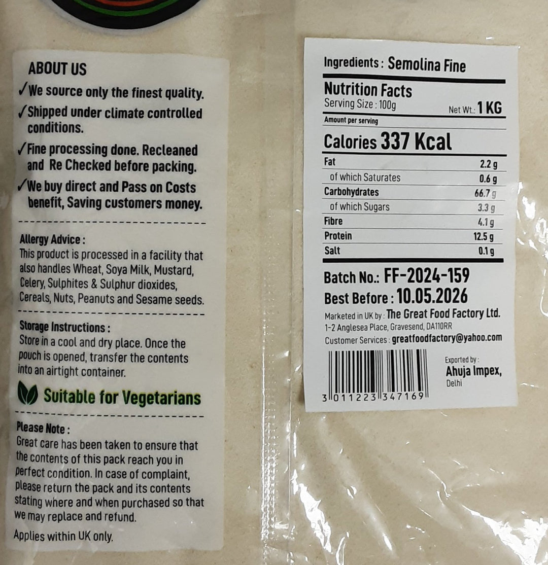 Food Factory Semolina Fine 1Kg