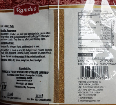 Ramdev Coriander Powder 400g