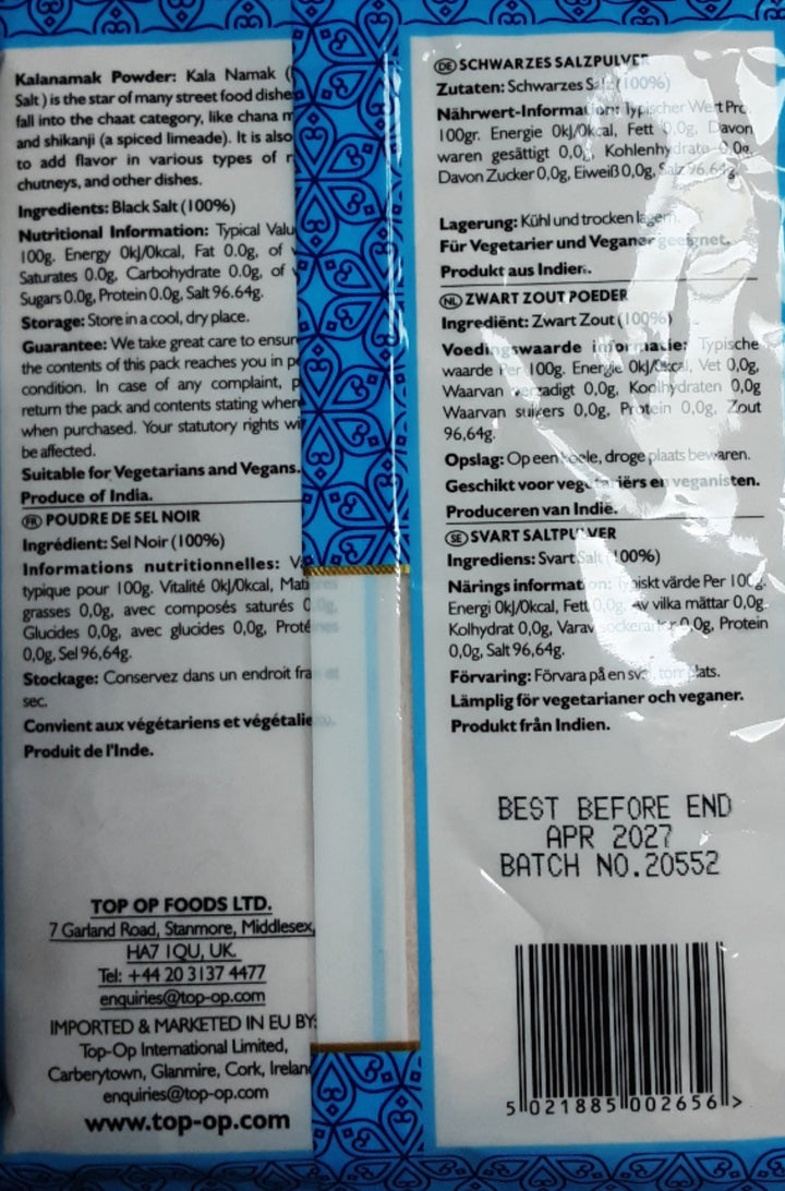 Top Op Kala Namak Powder Black Salt 400g