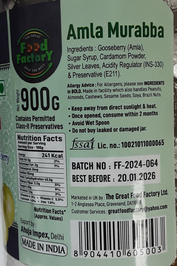 Food Factory Murabba Amla Dry 800g