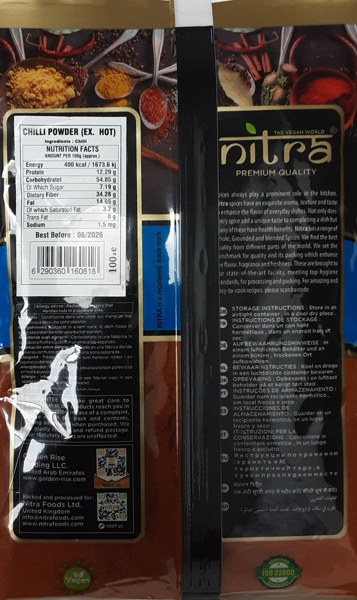 Nitra Chilli Powder Extra Hot 100g