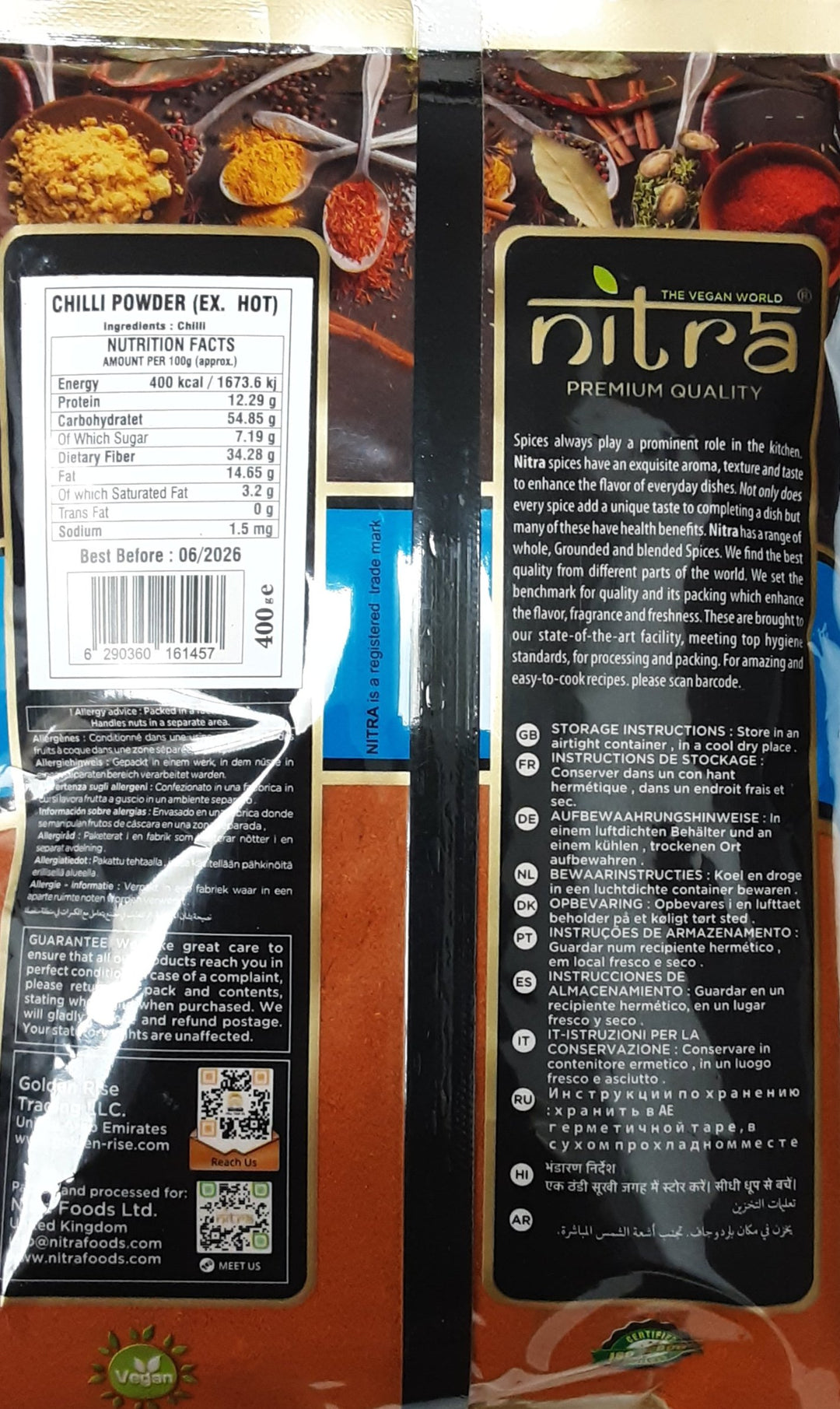 Nitra Chilli Powder Extra Hot 400g