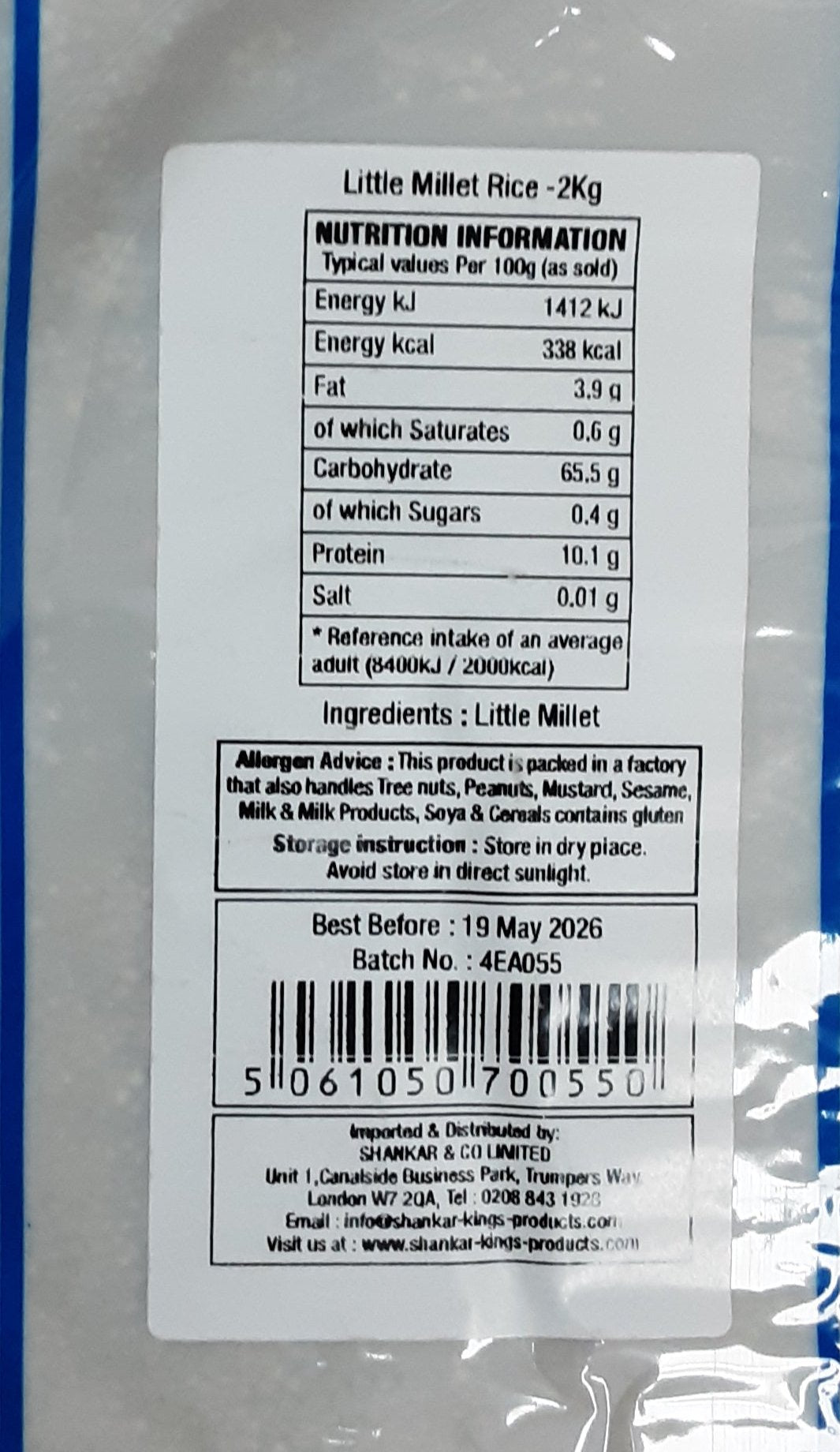 Shankar Millet Little Millet 2Kg PM - ExoticEstore