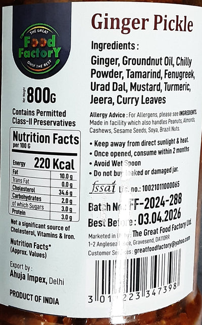 Food Factory Pickle Ginger 800g