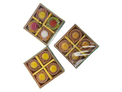 Diwali Designer Clay Diyas With Wax Assorted 12 Pack B14