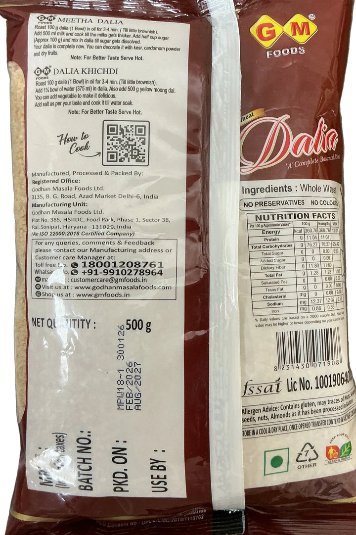 GM Foods Wheat Dalia 500g