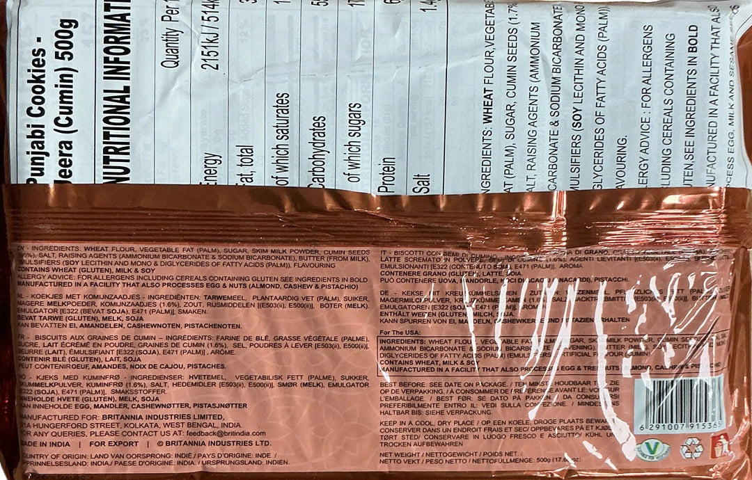 Britannia Punjabi Cookies Jeera 500g