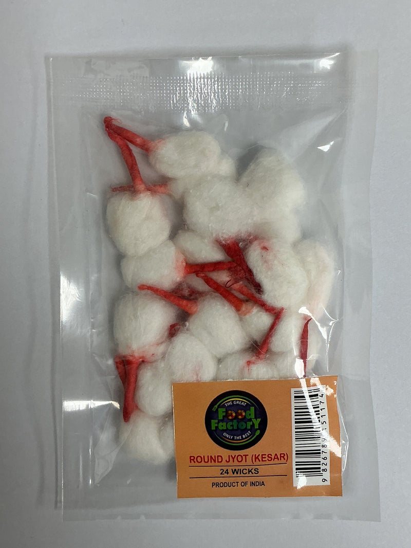 Food Factory Cotton wicks Round Jyot 24pcs