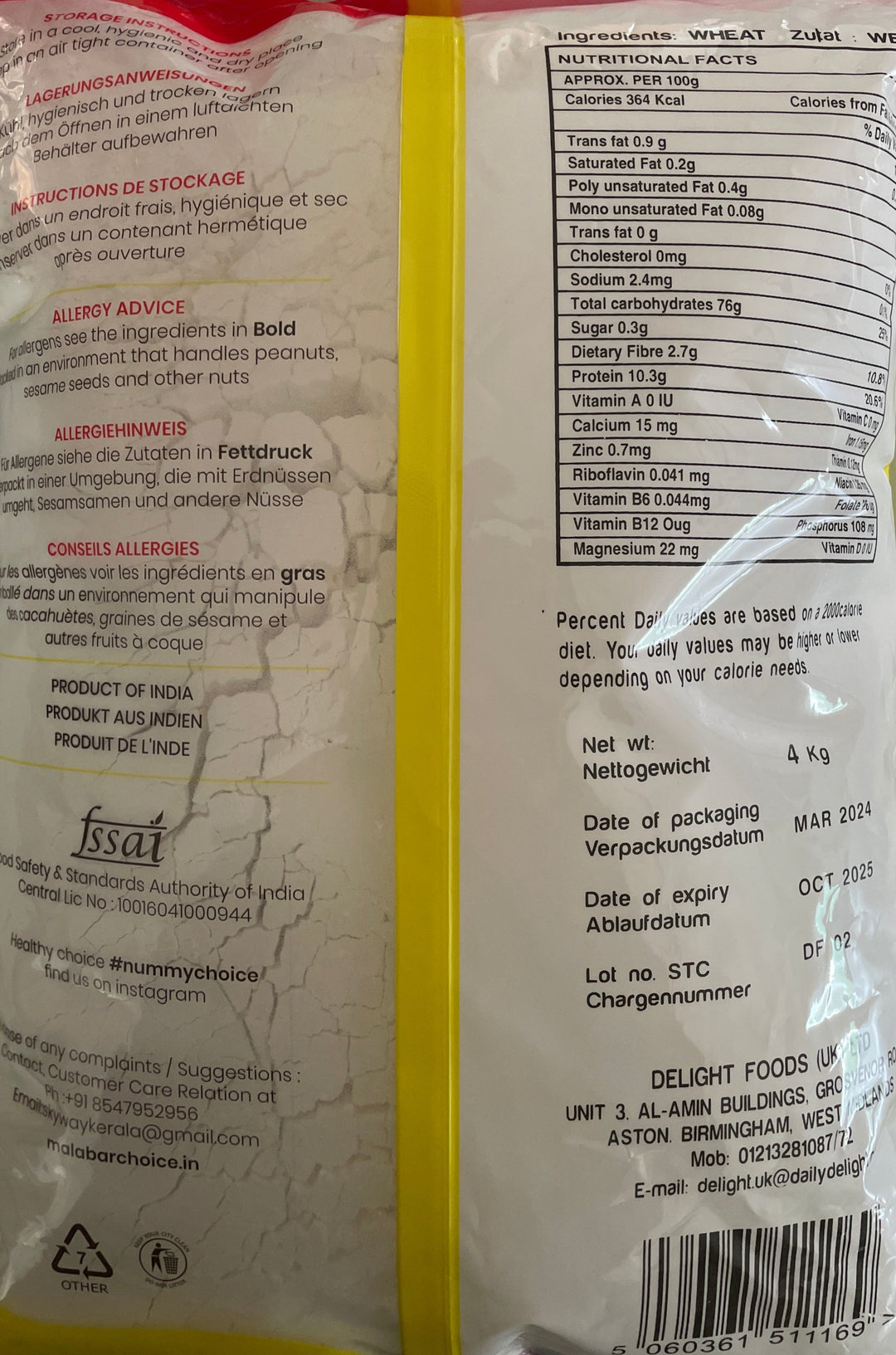 Malabar Choice Maida All Purpose Flour 4Kg