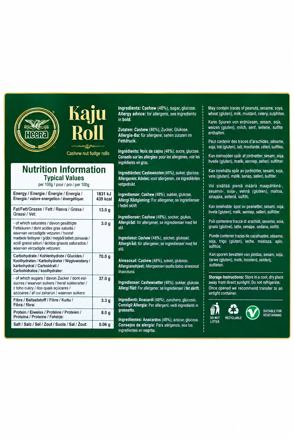 Heera Sweets Kaju Roll 250g