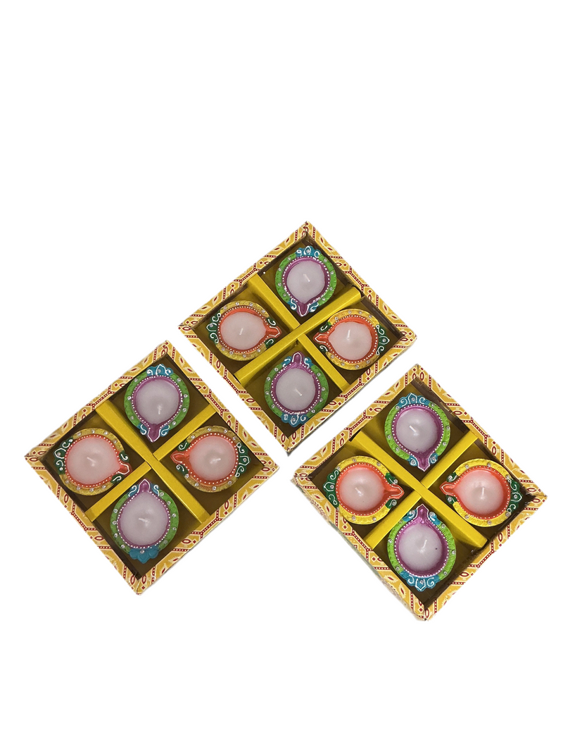 Diwali Designer Clay Diyas With Wax 12 Pack C7